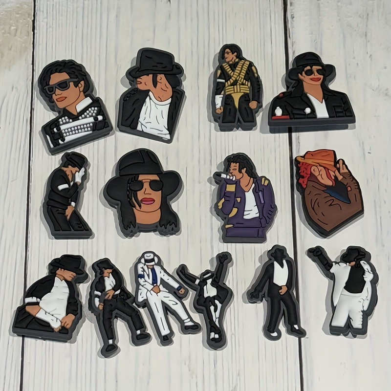 Image of 14pcs Fashion Singer Pvc Shoes Charms Dance Cool Sandal Clog Decorations Diy Man Wristband