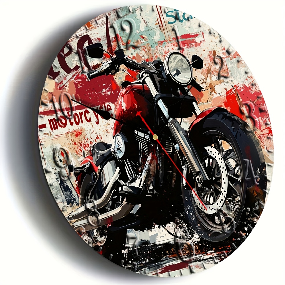 Réveil Moto Rétro Itian - Horloge Quartz Design Vintage Pour Bureau Et Décoration Chambre
