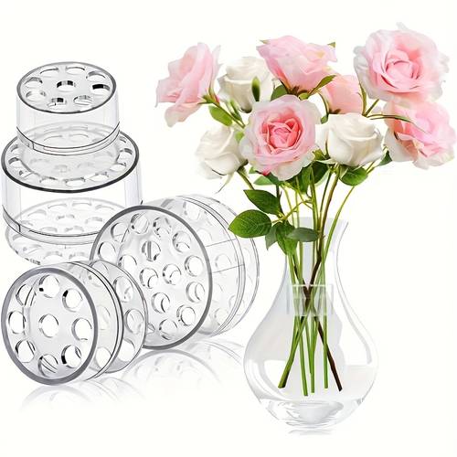 2pcs multifunctional spiral flower arranging handle holder reusable flower arranging auxiliary rotating tool large vase flower pot with drainage spiral bouquet and stem holder flower arranging fixed cylinder home vase art decoration 2 sizes