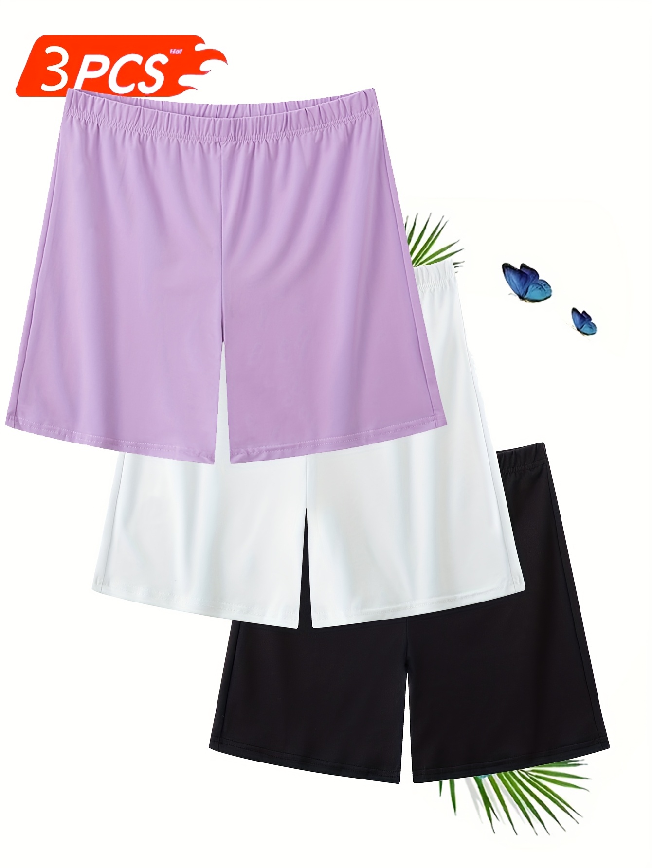 3pcs Women’s Plus Size Athletic Shorts | High-Waisted Casual Summer Shorts