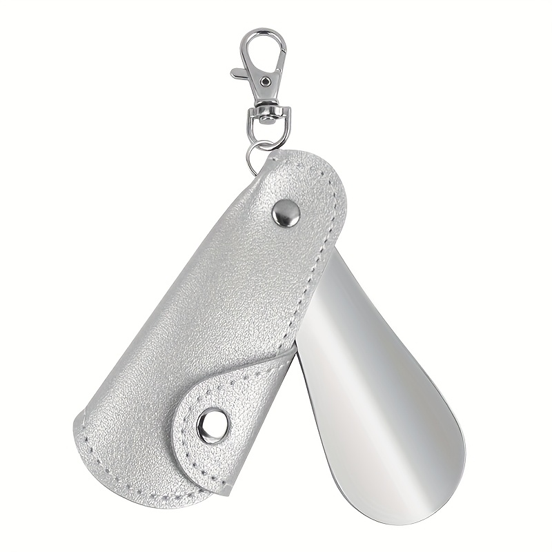 Image of 1 Portable Mini Shoe Horn, Foldable And Lightweight, Suitable For Home And Travel Use, Perfect Gift, Fashionable Carry Design | Durable Metal Construction Father's Day Gift Day Gift