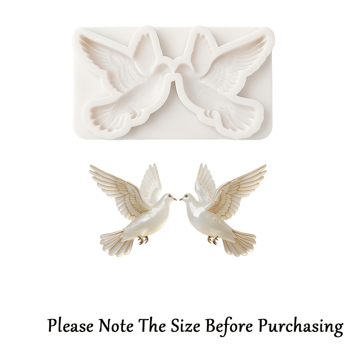 Image of 1pc 2- Peace Chocolate Silicone Mold, Peace Animal Cake Decoration Fondant Mold, Reusable Kitchen Baking Accessory Used To Make Gummy Candies And Ice Cream Desktop Decorative Stone Plastic Clay