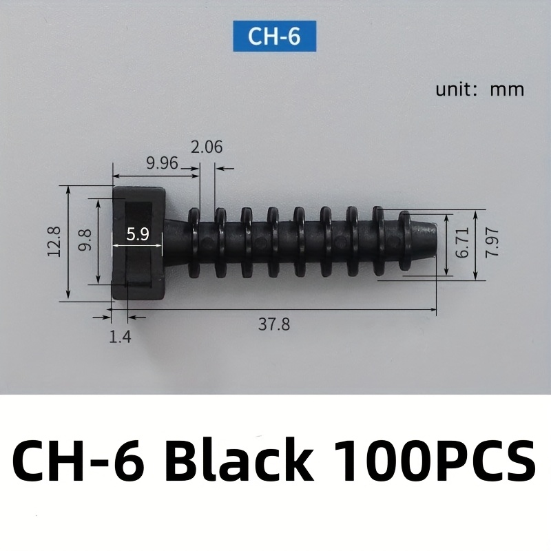 TEMU 100 piezas de , espárragos de fijación para mampostería, montajes de tornillo, soporte de base de nailon para pared con golpeo, para de cable,