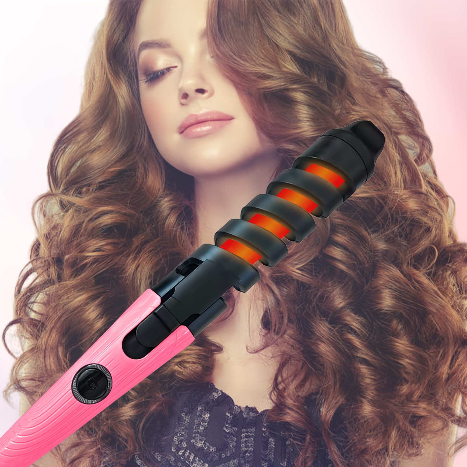 

Quick Styling Spiral Curling Iron, 40mm Barrel, 110v Plug-in Electric Curlers, Curling Iron