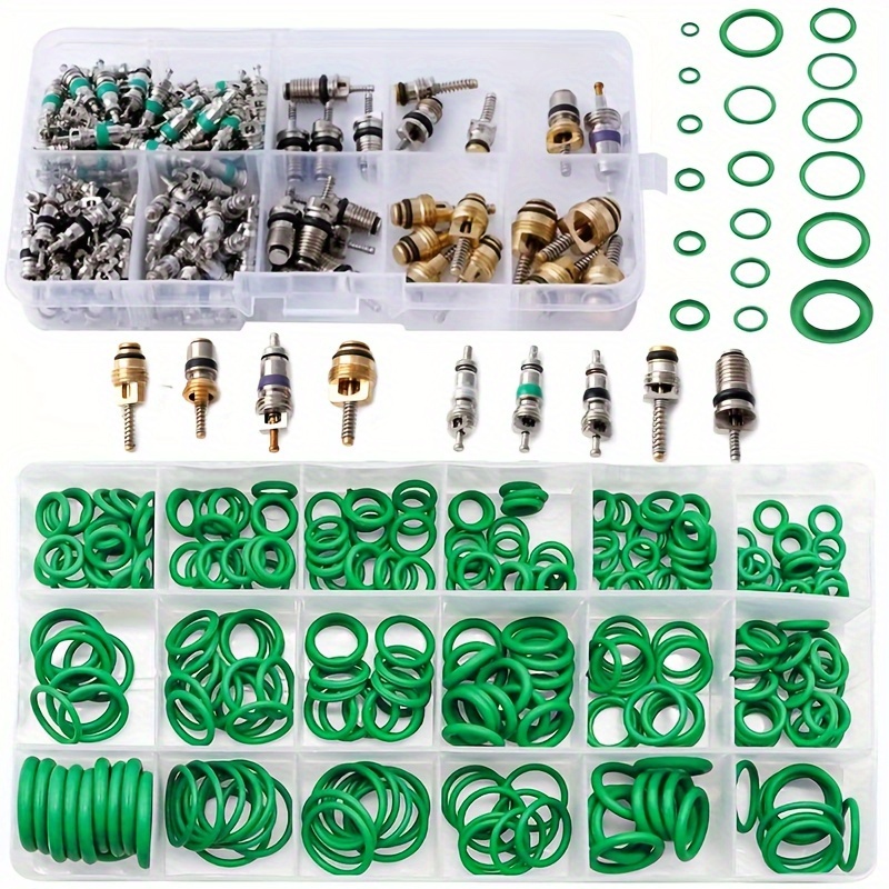 

Car A/c Repair Kit - O-ring Set + Ac Valve Cores | Conditioning | + Removal & Install Tool | R12 & R134a | - For Tire Valve Stems!