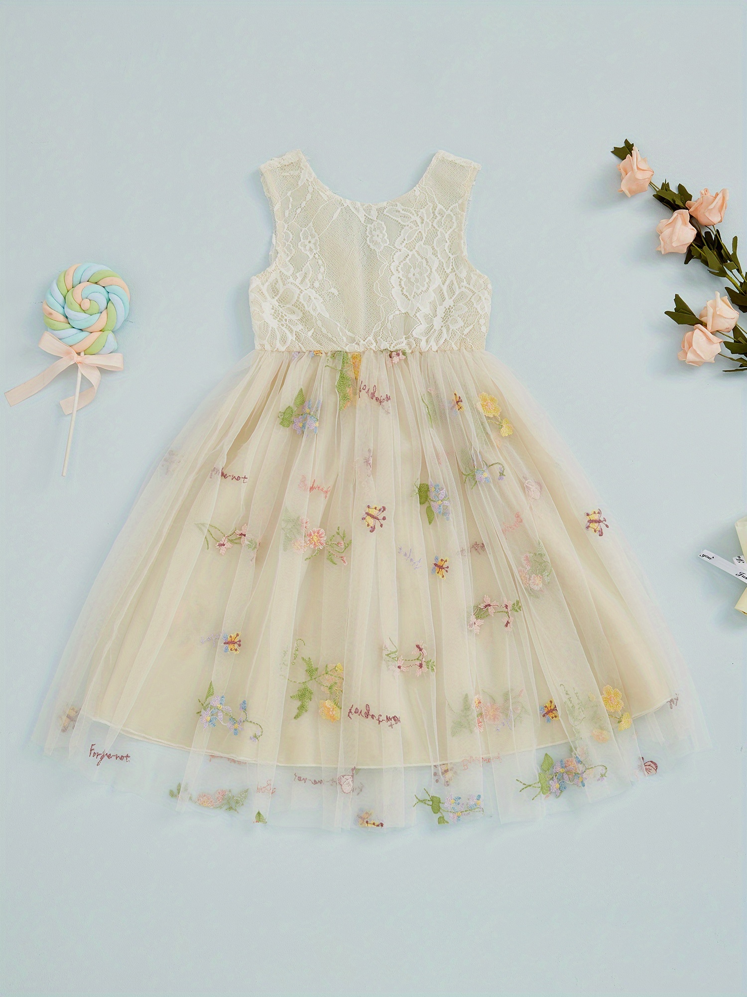 toddler flowy dress Angel Dear Magnolia Picot Trim Dress 4T