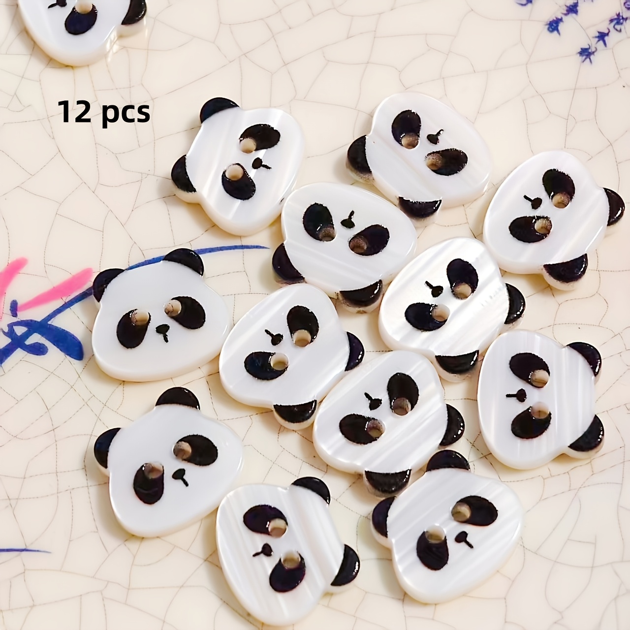TEMU 12 stuks/24 stuks Schattige Panda Resin Knopen, Creatieve Handgemaakte Decoratieve Sluitingen
