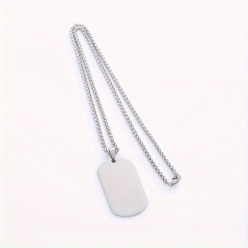 

Customizable Stainless Steel Military Dog Tag Necklace - Sleek, Personalized Design For Casual Attire & Unique Gifts