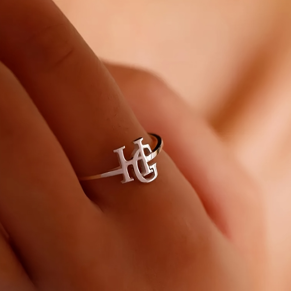 couple letter initial rings sold on Temu United States