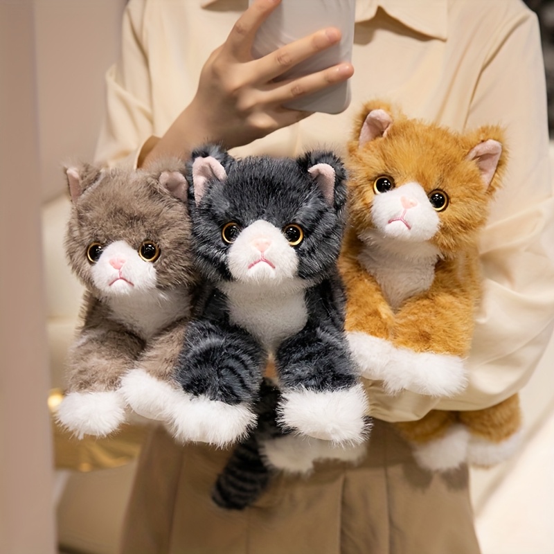 Generico Gatto Giocattolo per Bambini, Peluche Gatto Realistico Interattivo, Gattino Che Miagola, Animali Elettronici Giocattoli Interattivi, Idee Regalo per Bambini