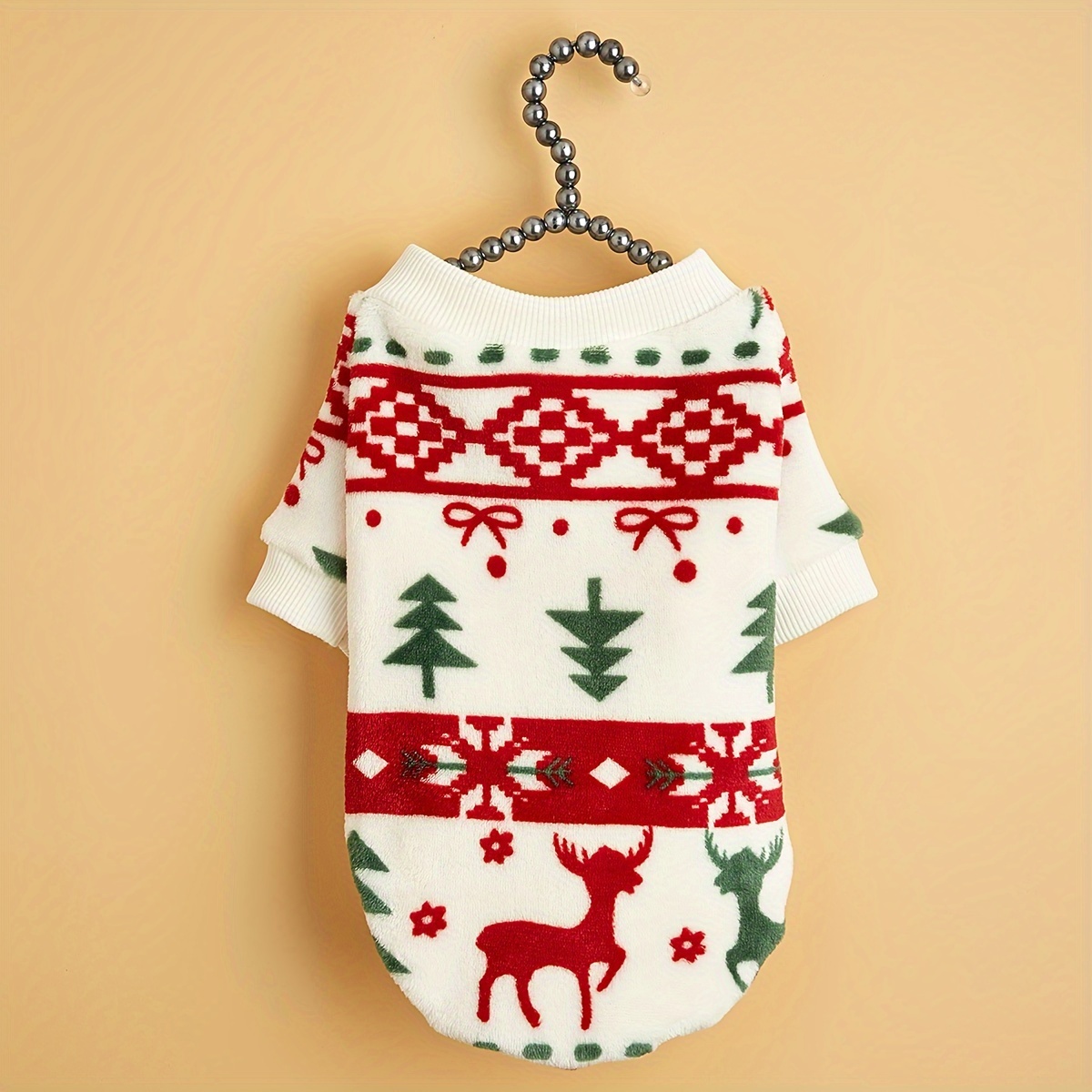 TEMU Christmas Autumn And Winter Warm Plush Hoodie For Pets Dogs And Cats