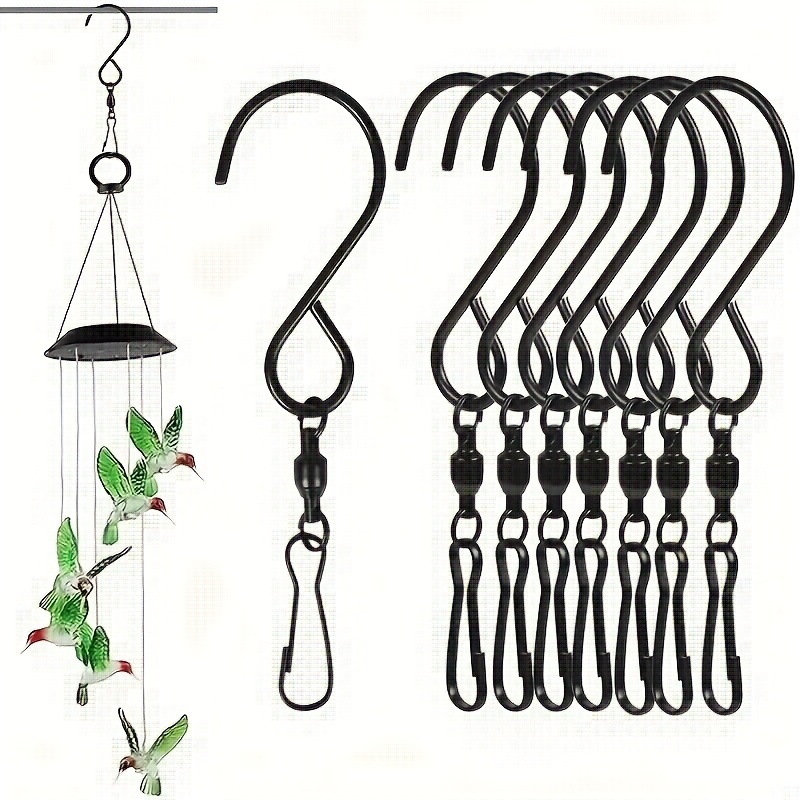 3 pack 360 degree rotating hooks stainless steel swivel hook clips wall mounted s hooks suitable for hanging windmills wind chimes crystal     durable and   ideal for kitchen bedroom party tools
