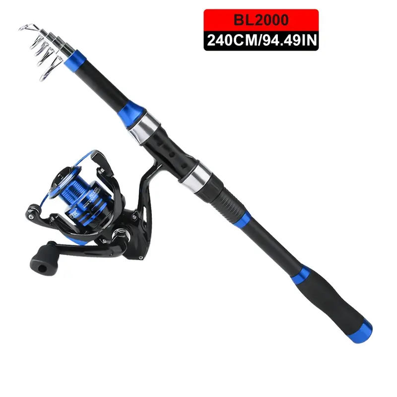 FTK */5.9FT/2.1M/6.88FT/2.4M/7.87FT Fishing Rod And Reel Combo - Carbon Fibre Telescopic Fishing Rod - Spinning Reel 14 Shielded Stainless Steel BB Bearings FTK */5.9FT/2.1M/6.88FT/2.4M/7.87FT Fishing Rod And Reel Combo - Carbon Fibre Telescopic Fishing Rod - Spinning Reel 14 Shielded Stainless Steel BB Bearings