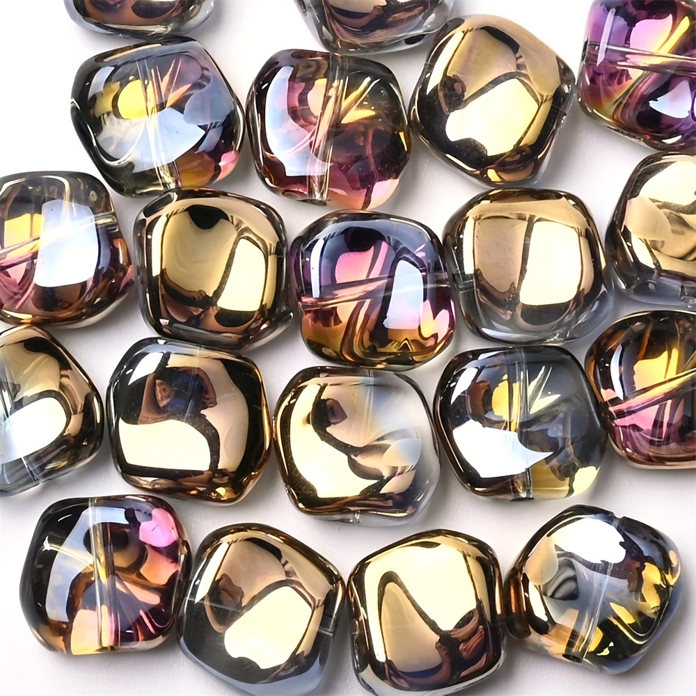 Image of 20pcs 12mm Irregular Glass Beads For Jewelry Making Diy Bracelet Color Beads