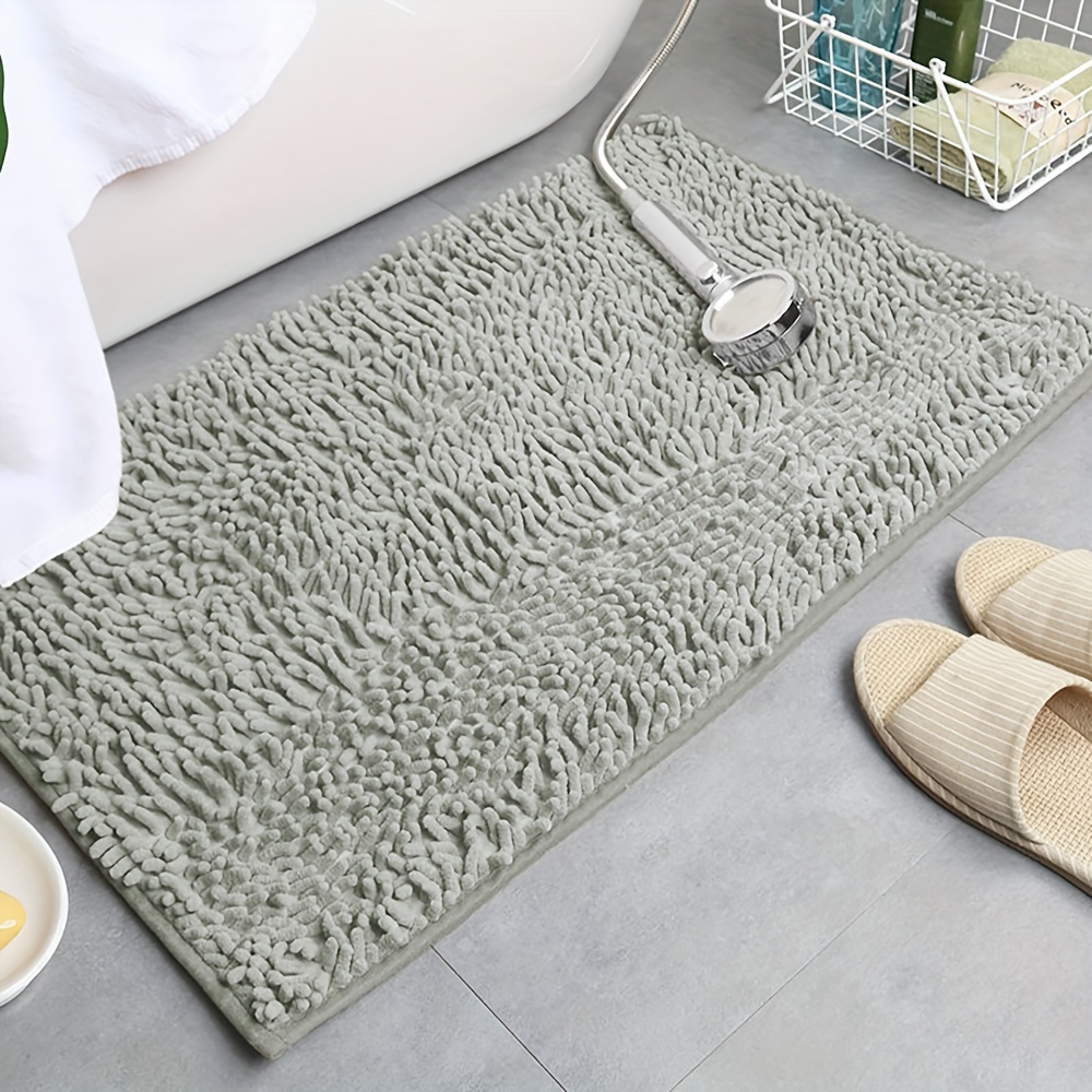 3pcs chenille bathroom rugs set ultra absorbent non slip bath mats pvc backed polyester machine washable woven bath rug contour mat and standard mat set fluffy plush winter decor decoration Product details 5