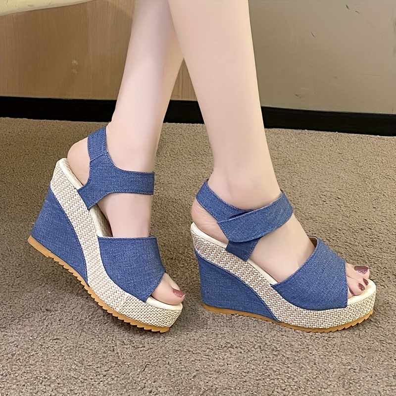 Sandalias de tacón alto para mujer con suela gruesa y diseño de boca de pez, Zapatos de mujer