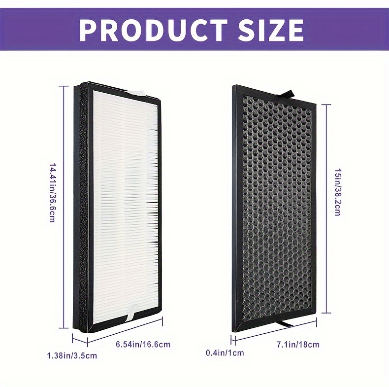 2pcs replacement true hepa filter kit compatible with