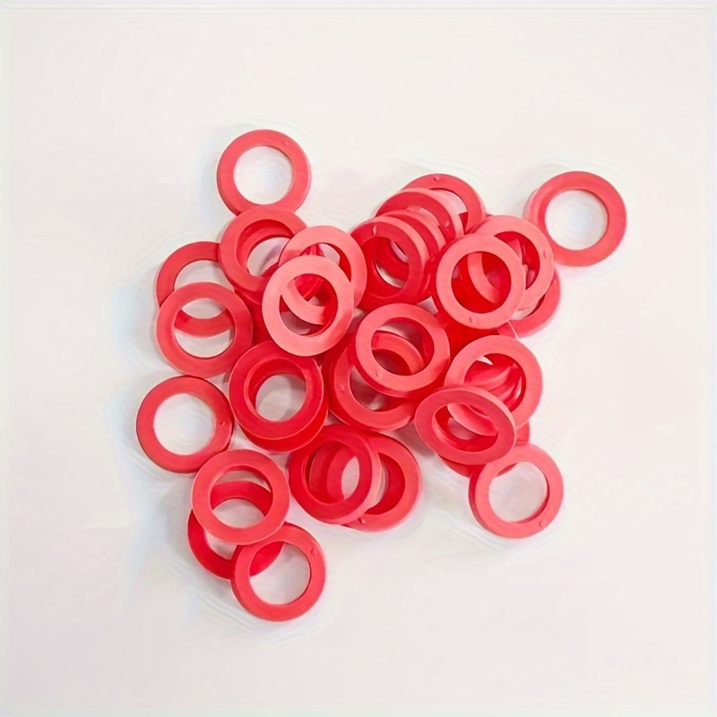 40pcs Silicone Faucet Washers, Heavy-duty Leak Proof Seal Rings For Garden Hoses And Faucet Fittings, 3/4 Inch Standard Size, Red - 25mm Diameter With 3mm Thickness