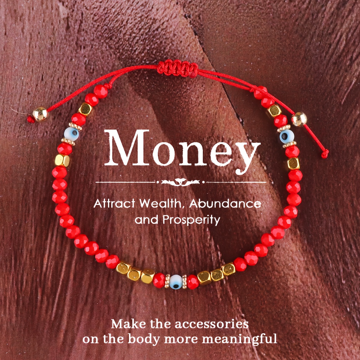 E-shop Böhmische rote Perlenarmband - Eleganter Vintage-Stil, symbolisiert Wohlstand und Wohlstand, für den oder als Geschenk für Freunde, Familie und
