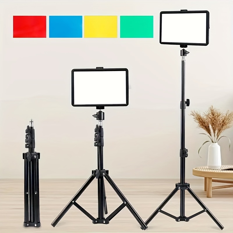 

Led Photo Fill Light With Dimmable Usb-powered Panel, 4 Color Filters, 50-inch Tripod Stand, Portable Studio Lighting For Photography, Video Recording, And Streaming - Electronic Components Included