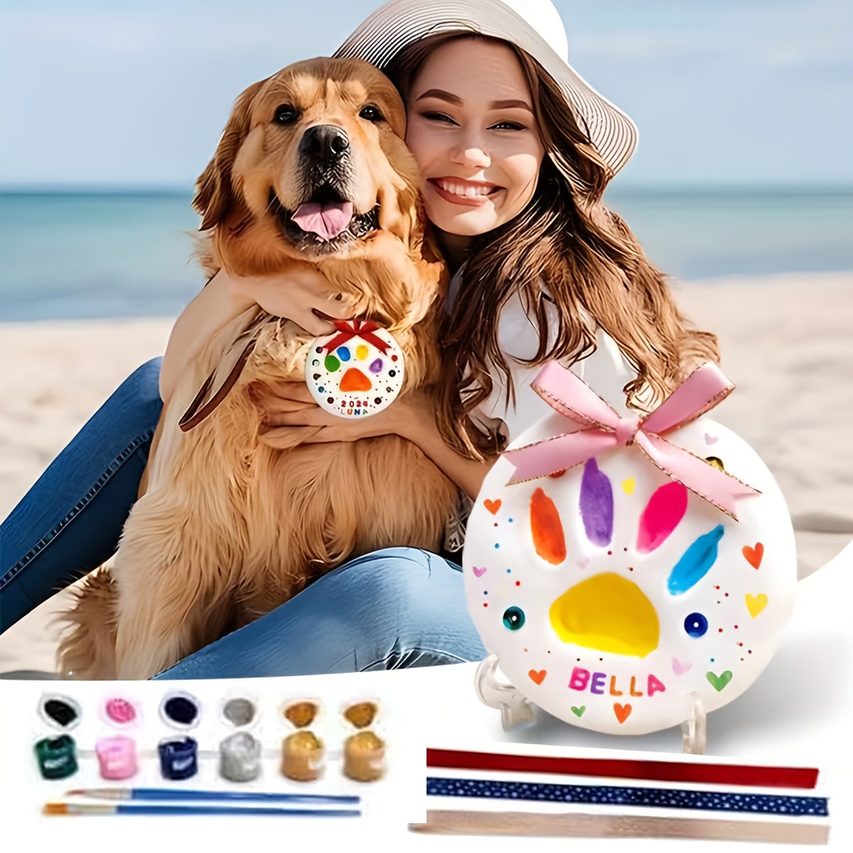 Pet Set - Pet Souvenir | Includes Stand, Letter Molds, And Brush - Ideal For Pet Lovers, Perfect For Pet-themed Christmas Decorations, Birthday Parties, Christmas Gifts, Or Birthday Presents
