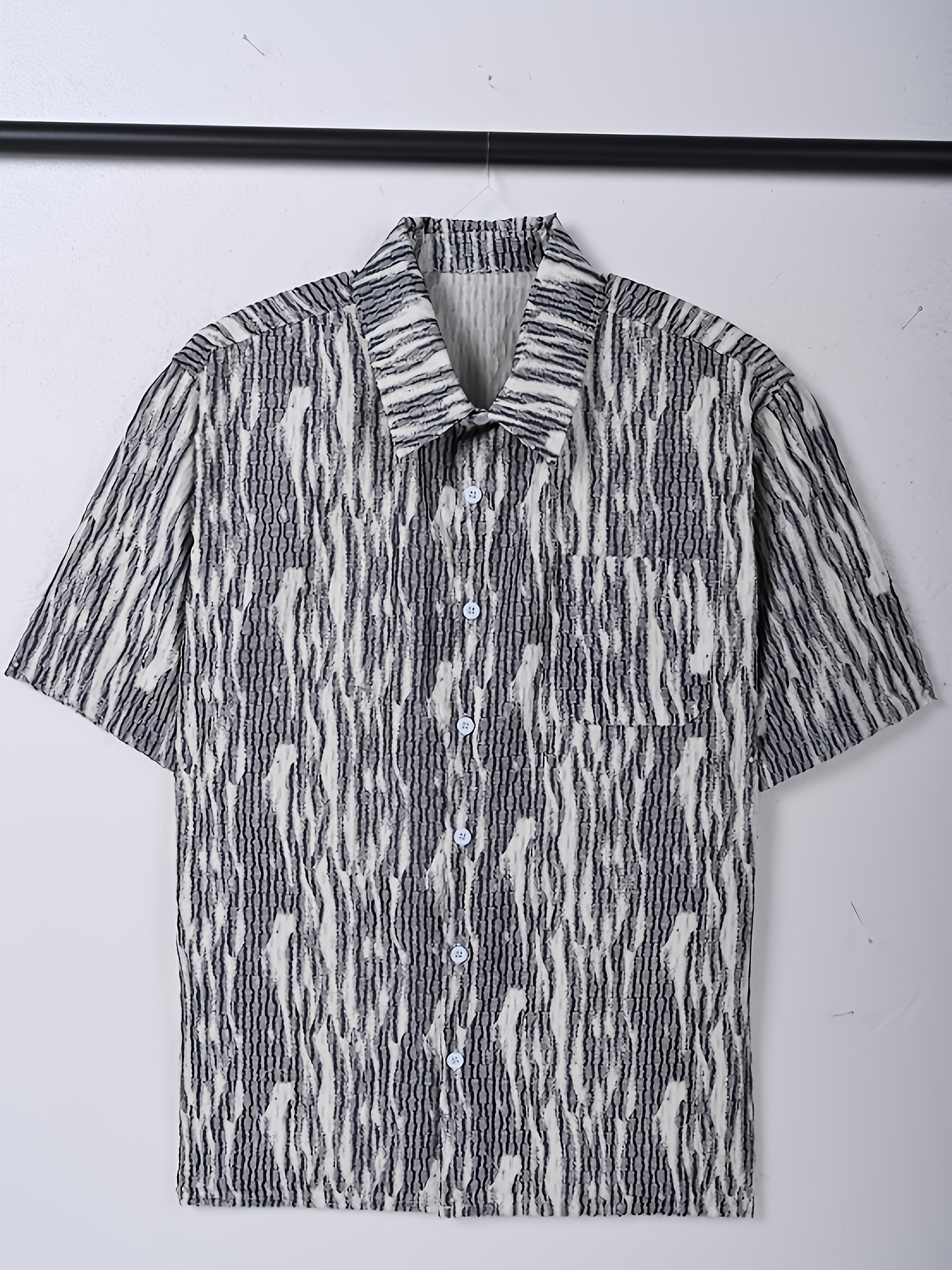 retro artistic abstract print shirt for men   fit short sleeve   for a   back stylish  