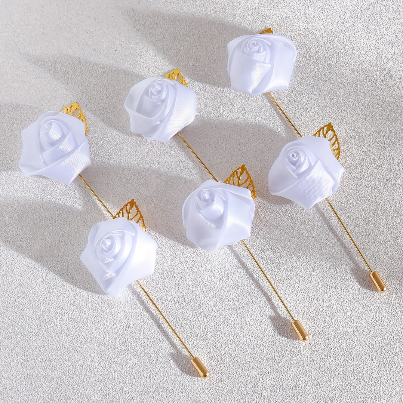 TEMU Juego de 6 alfileres de ramillete para boda, alfiler de solapa de flor con para hombre, alfileres de ramillete de boda, accesorios de traje para