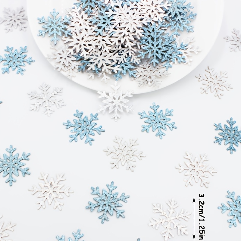 Image of 50pcs Of Snowflake Table Decoration Confetti, Colored Glitter Confetti, Suitable For Winter Arrangement, Ice And Snow Theme Birthday Party, Gift Party, New Year And Christmas Celebration Decoration