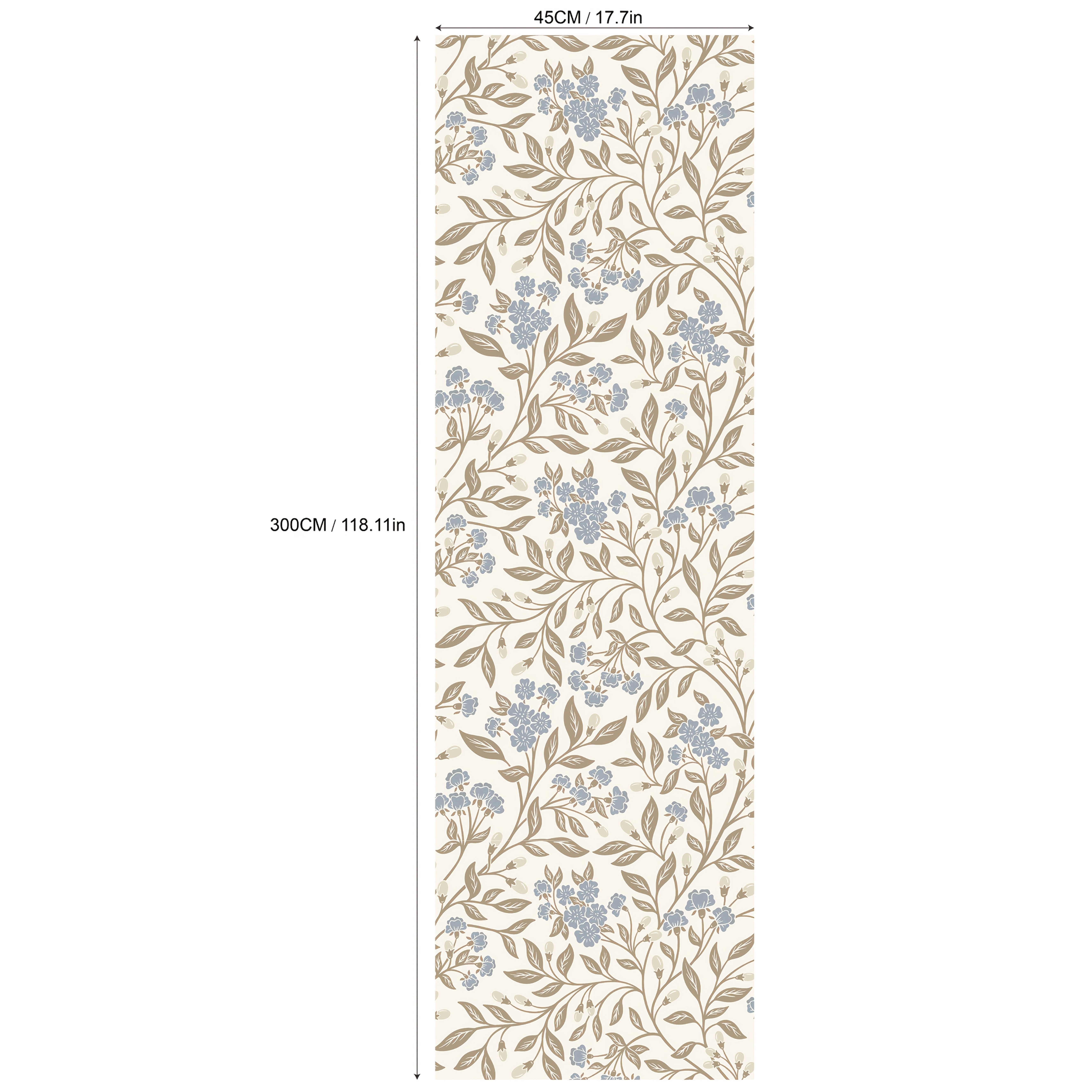 TEMU Blue Beige/tan Cream Style Climbing Floral Peel And Stick Wallpaper Removable Wallpaper Wall Decor Home Decor Wall Art Printable Wall Art Room