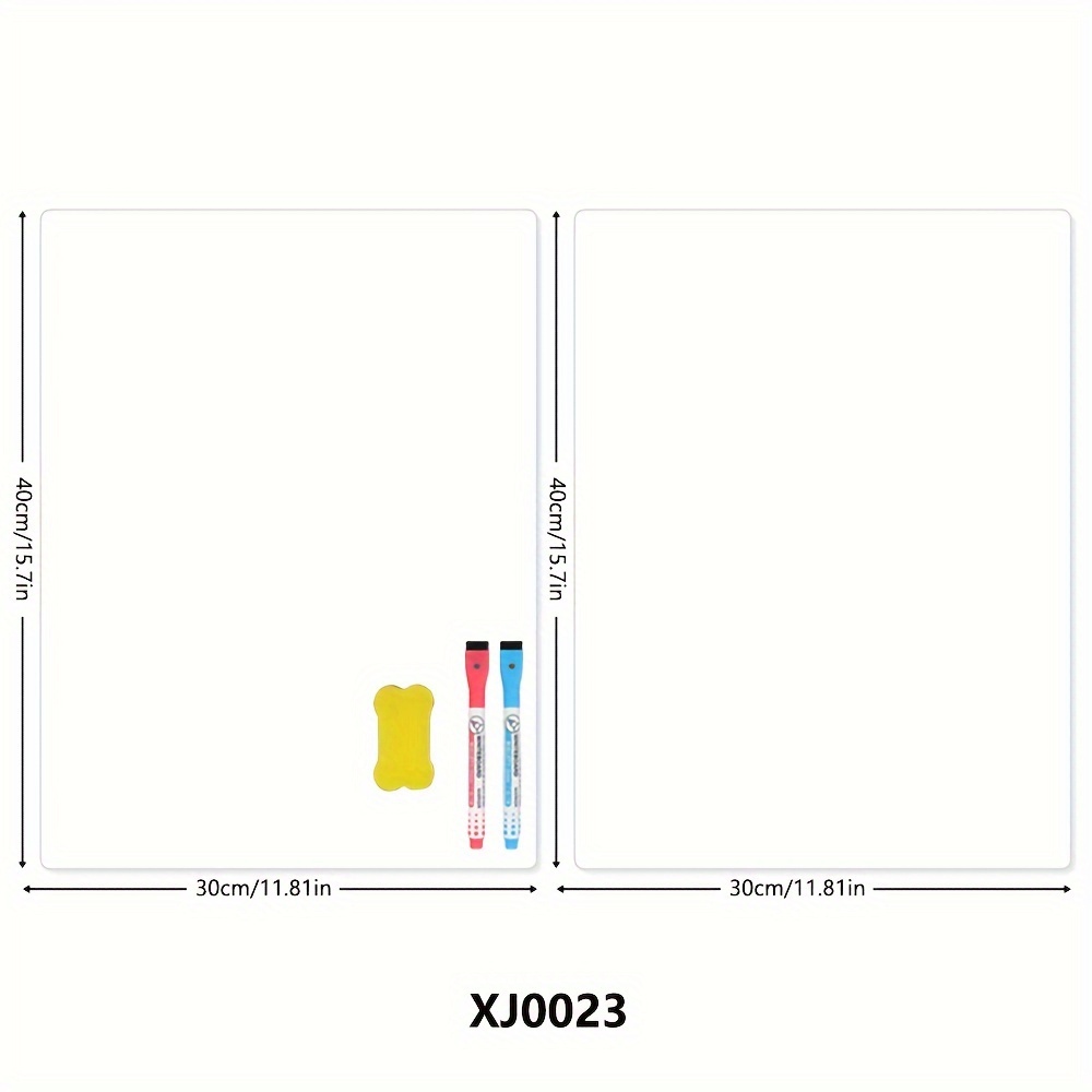 TEMU 2pcs Of Refrigerator Magnetic Dry Erase Board - Erasable Magnetic Whiteboard, Flexible Magnetic Blank Notebook, Home Kitchen Shelf Storage And
