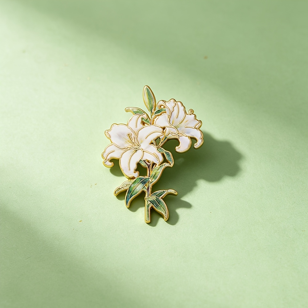 Lily Enamel Brooch Pin Fashion Decorative Brooches Ornaments Lapel Bag Badges Jewelry Gifts Mother's Day Gifts