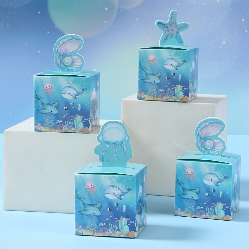 24pcs   ocean theme 3d gift boxes with whales jellyfish   design   birthdays baby showers weddings parties handheld paper gift bags party decorations whimsical gift boxes decorative boxes 0