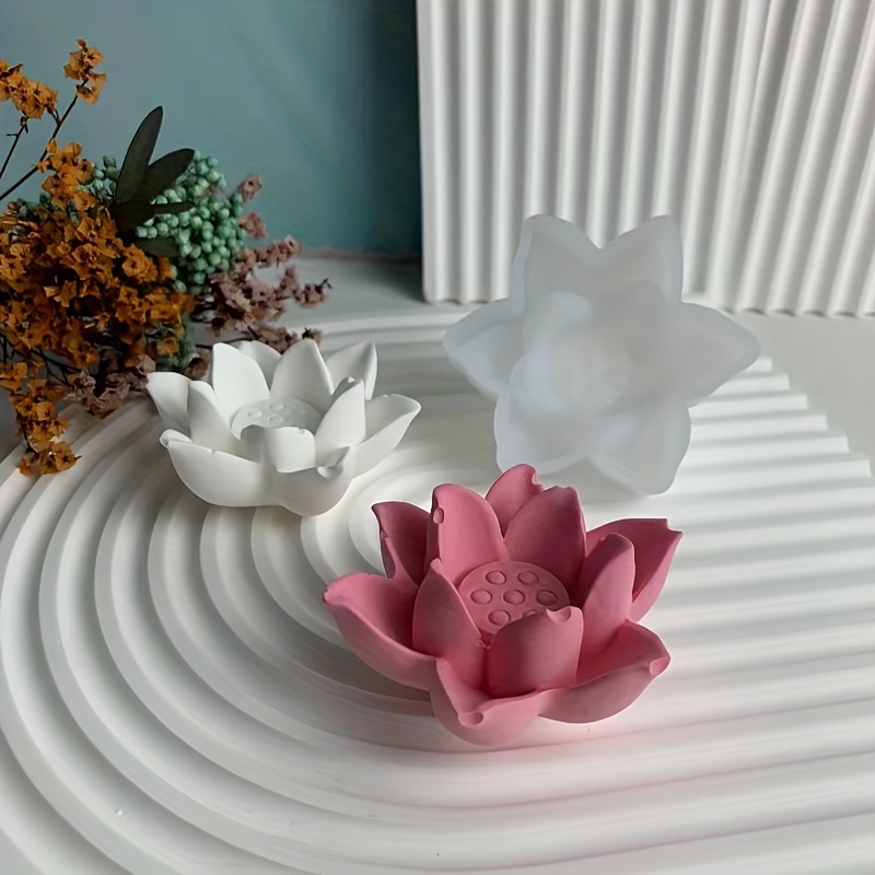 

Miniature Lotus Candle Holder Silicone Mold - Perfect For Resin, Concrete, Or Jewelry Casting