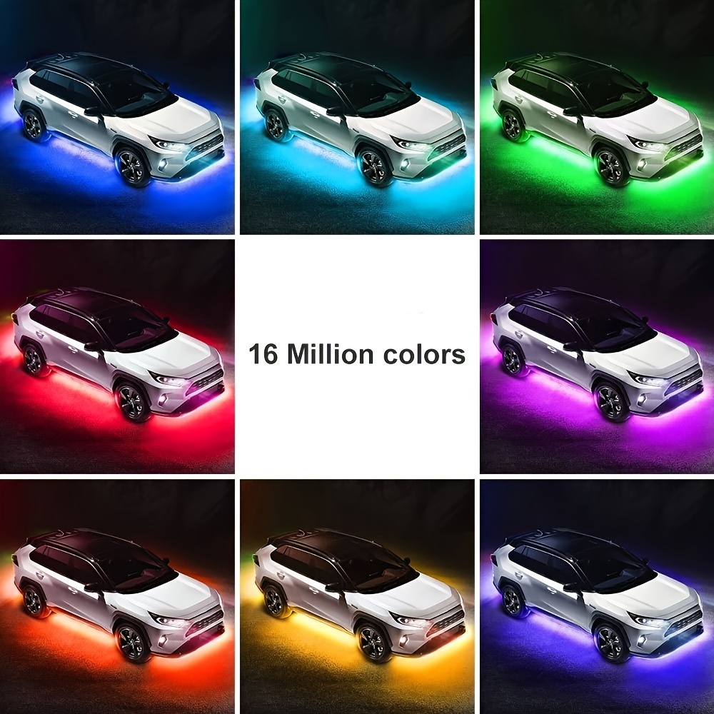 4pcs car underglow neon accent strip lights rgb bottom light with wireless remote control underbody light strips for car van suv truck 120 150cm details 5