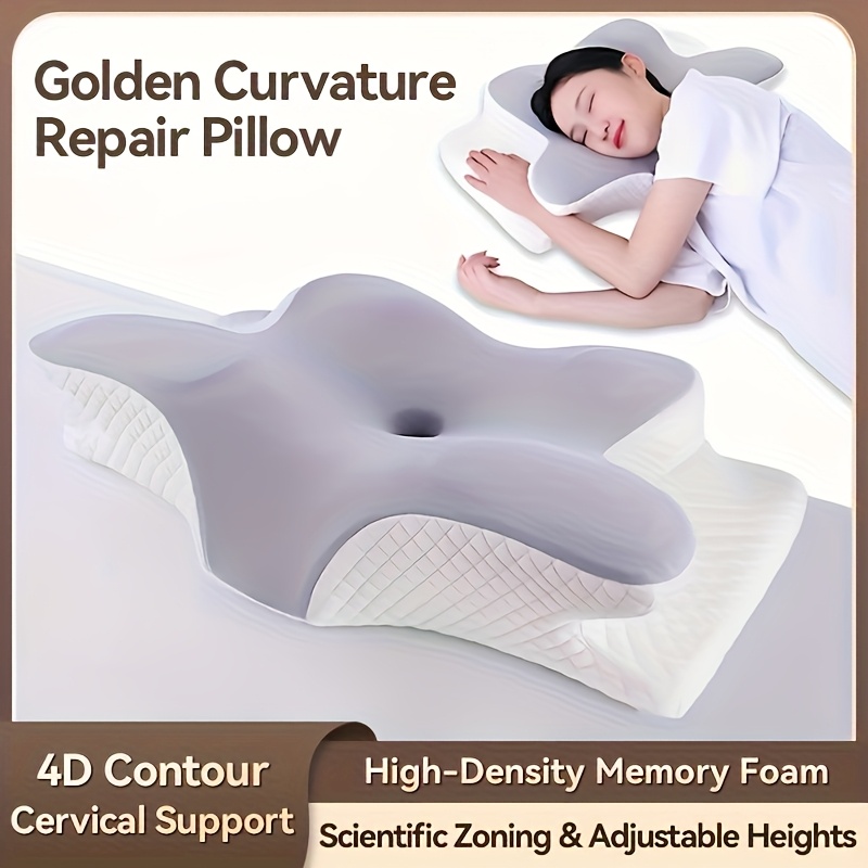HOMCA Orthopädisches Nackenkissen Memory Foam 2in1 - Ergonomisches Kopfkissen Für Alle Schlafpositionen