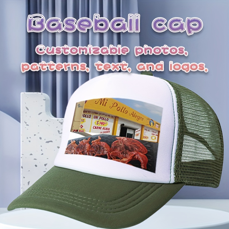 

1pc Retro Personalized Baseball Cap - Customizable With Text, Photo Pattern, Logo - Sports Cap, Groom Custom Hat, Groom Hat, Wedding Party Hat, Trucker Hat