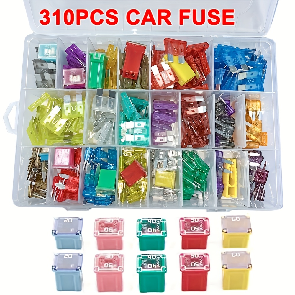 TEMU 310pcs Truck Blade Car Fuse Kit, Fuse Insurance Insert The Insurance Of Piece Lights Fuse, Auto Accessories