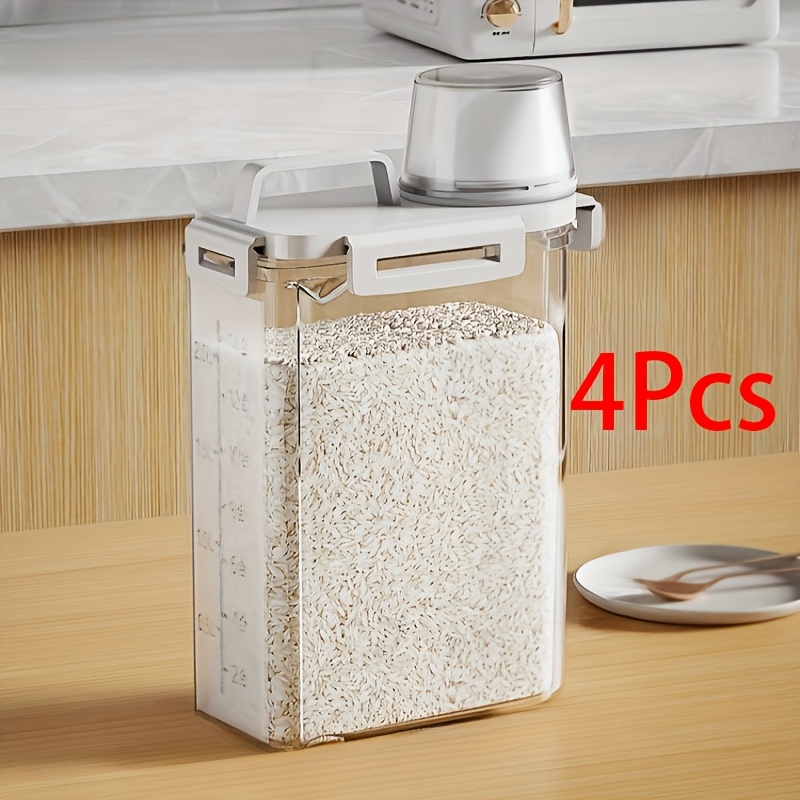 TEMU 4pcs Bpa-free Airtight Food Storage Containers - , Moisture & Leak-resistant, Clear, Stackable Kitchen Organization Set