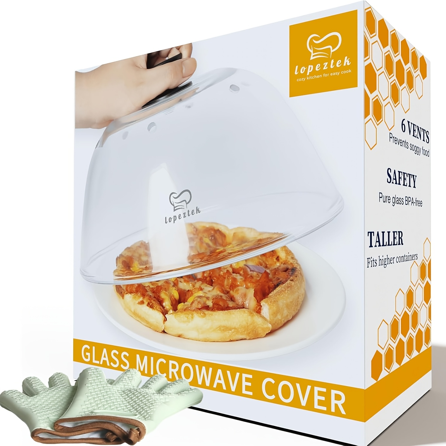 Glass Lid Fits 0.9-2.2 Cubic Foot Microwaves Splash Guard Bpa-free, Dishwasher-safe Lid Features