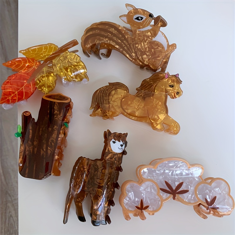 

Creative Hair Clip,, Horse, Squirrel, Leaf Hair Clip, New European And Accessories