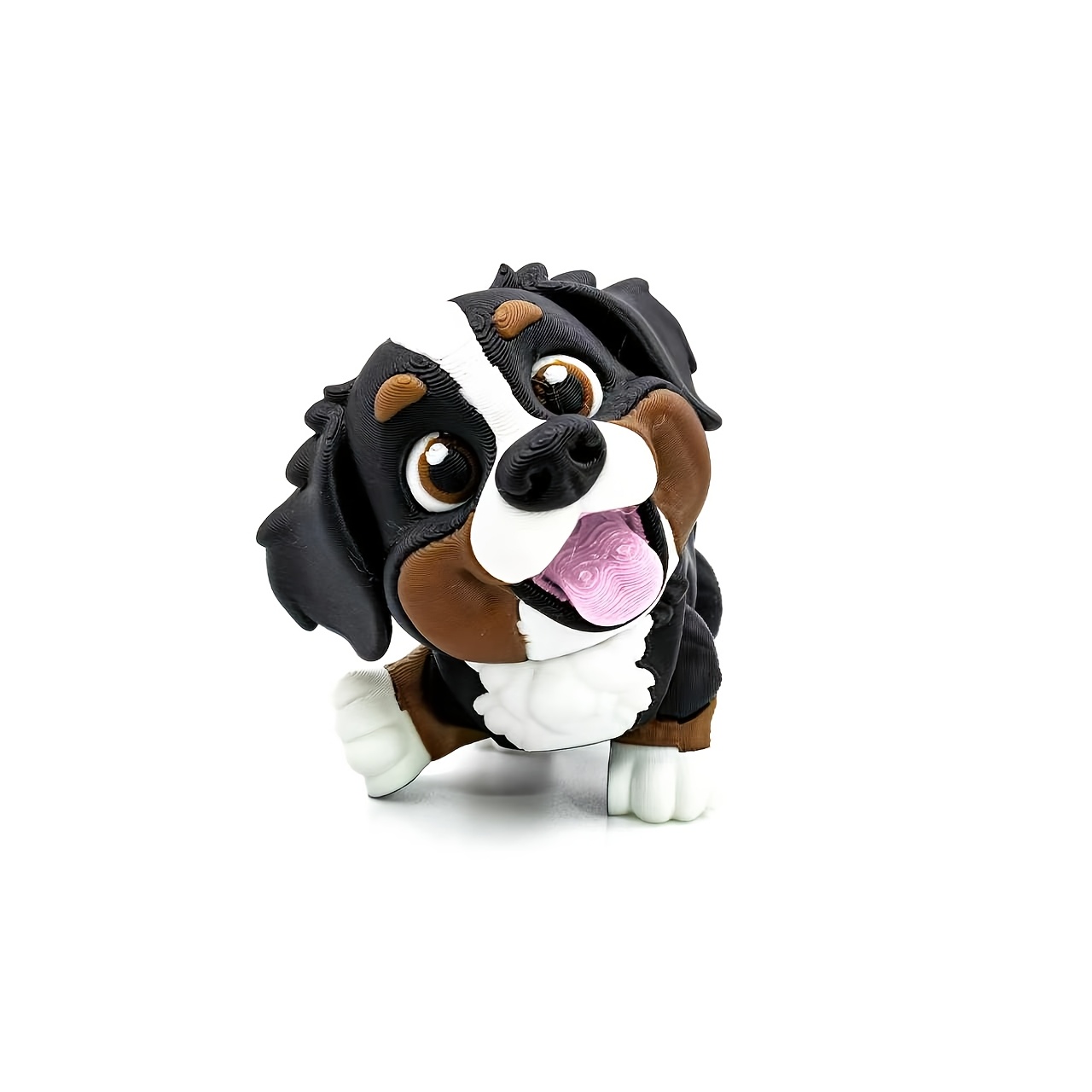 TEMU Jouet de chien des Alpes bernois mobile imprimé en 3D, sculpture de chiot articulé mobile et flexible, ornement de décoration intérieure, jouet