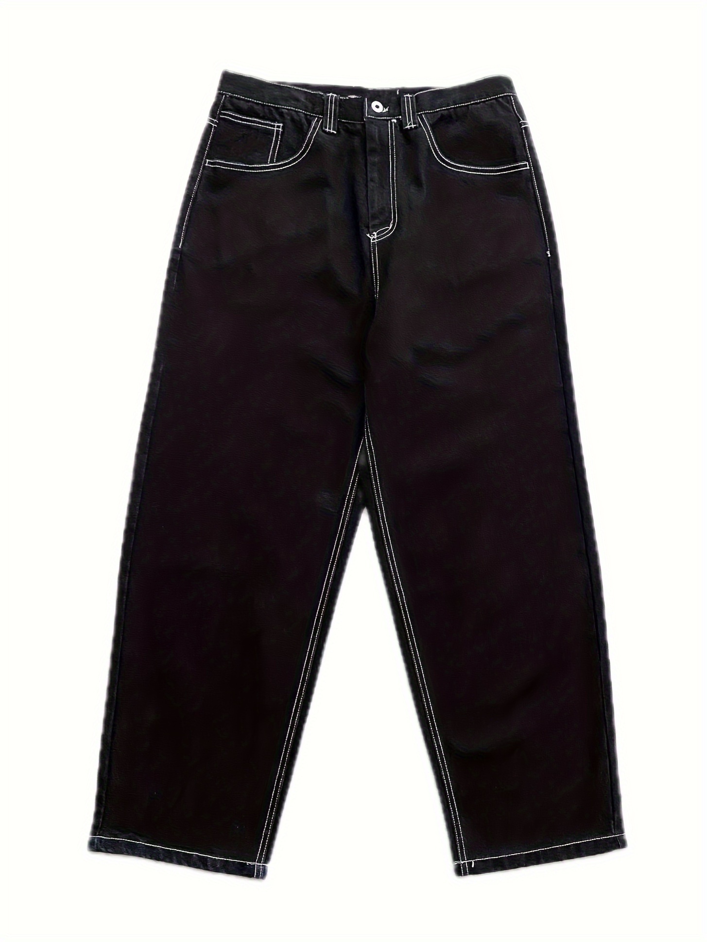 men's gothic punk hip-hop wings print denim jeans
