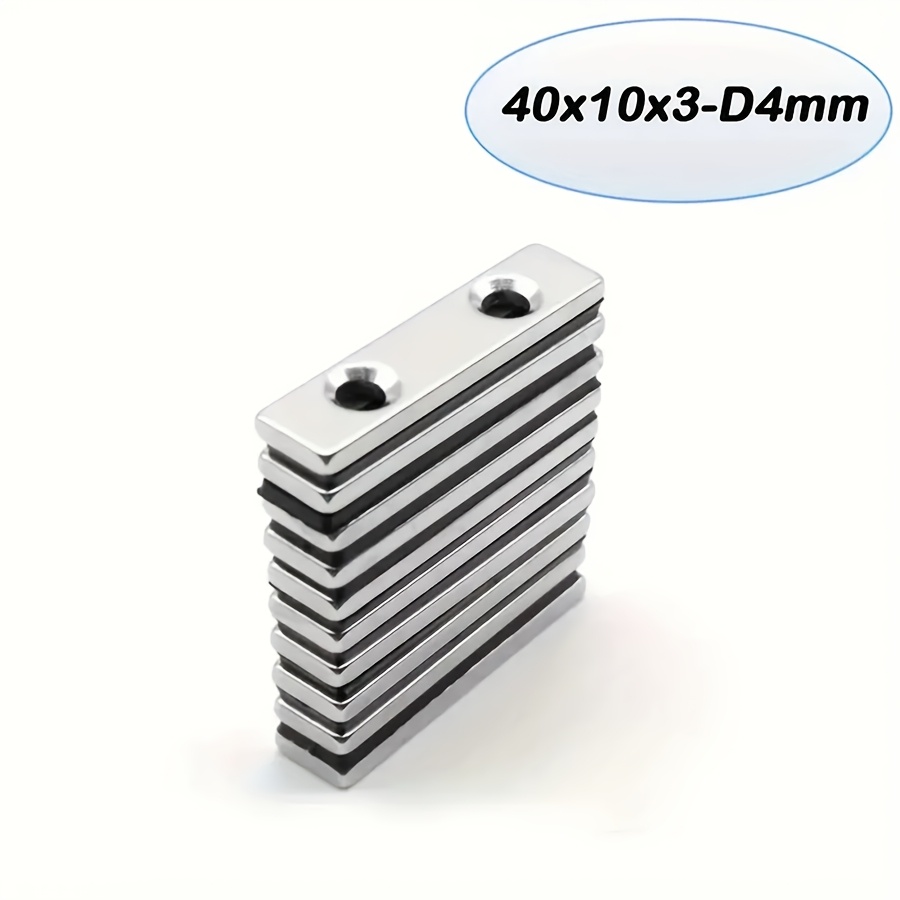 

8pcs Super Large Magnetic Nickel-plated Double Countersunk Magnets With 2 Hole Heads, Holes For Nails, Screws - High Quality, And Reliable Magnetic Fixation Force -40x10x3-4mm