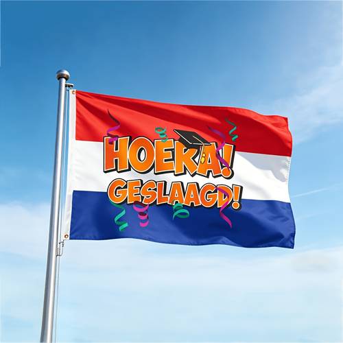 dutch graduation season flag hoera geslaagd student exam pass celebration party decoration banner 90 150cm polyester graduation party decorative hanging flag