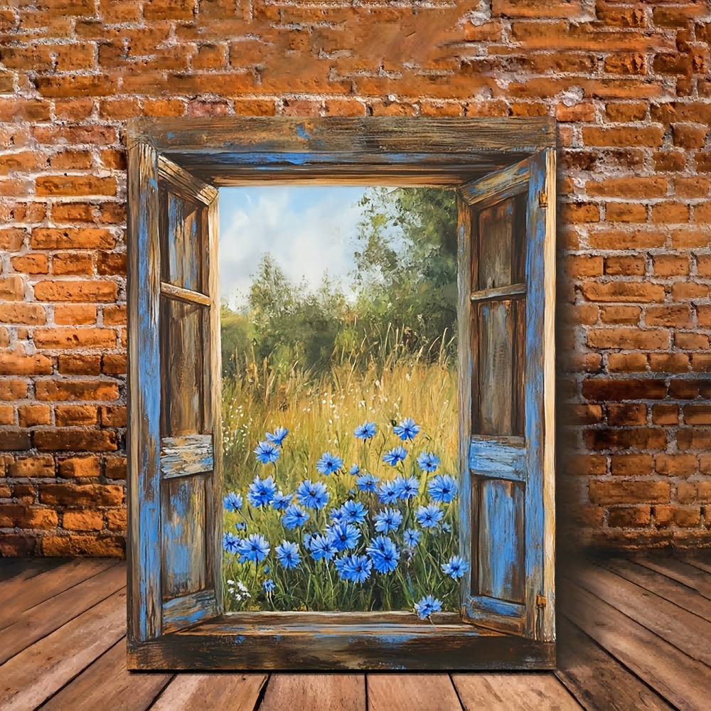TEMU 2d Flat, 2d Flat, 1pc Framed Canvas Artwork For Wall Decoration, Measuring 29.97cm By 39.88cm, Featuring . Is Designed To An , Emphasizing And A