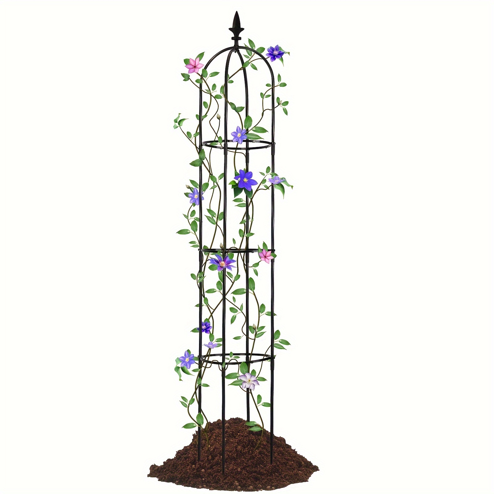 

1 Pcs Garden Obelisk Trellis For Climbing Plants Outdoors, 67 Inch Rustproof Plant Stand Climbing Support With Adjustable Heights For Indoor Potted Plants, Vines, Flowers Stands, Vegetables