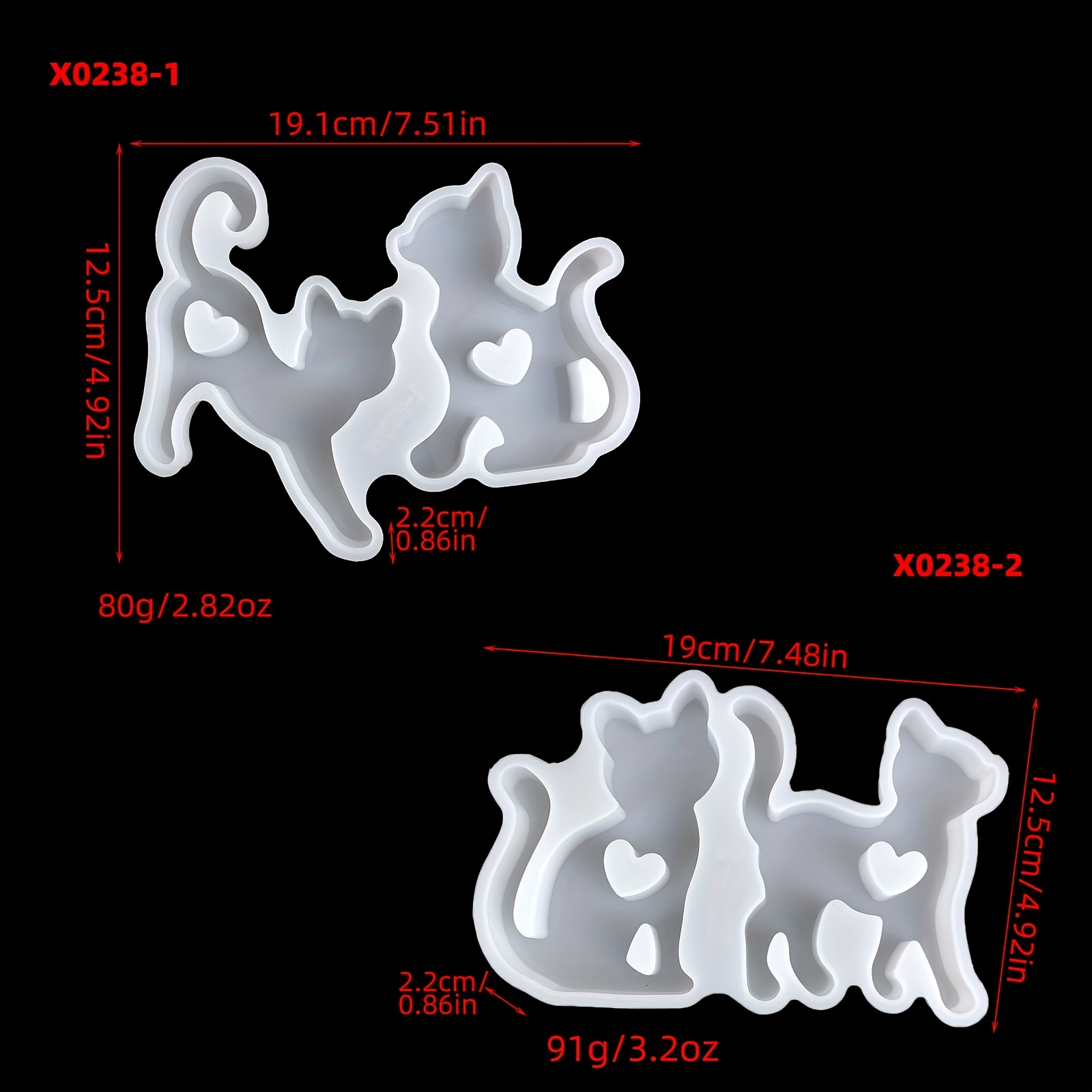 Diy Cat Family Heart-shaped Silicone Mold For Epoxy Resin & Gypsum Casting - High-quality Silicone Mold For Home Decor, Tabletop Display, And Handmade Crafts, Mold Silicone For Crafts