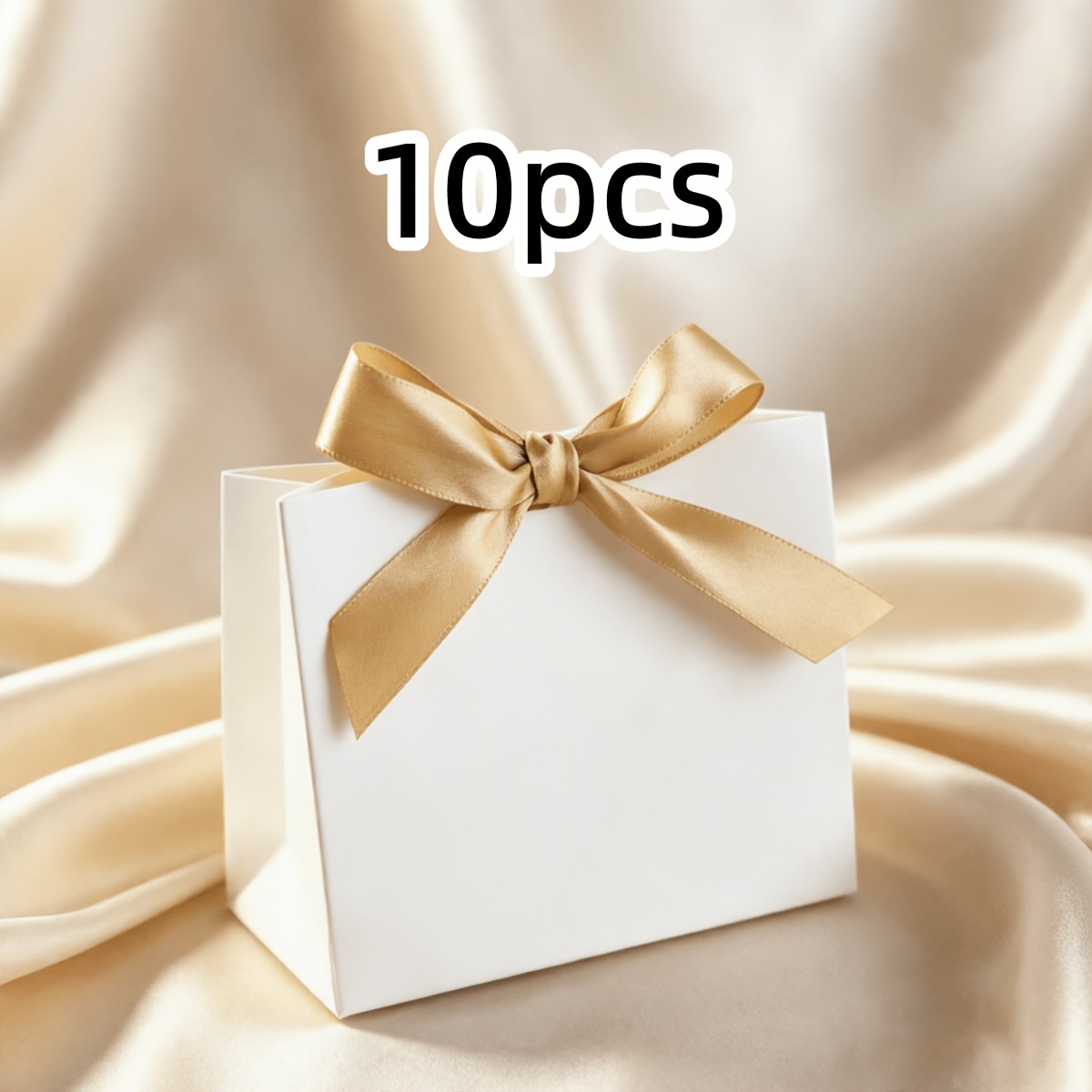 TEMU 10/20pcs Mini Blank Gift Bags With Ribbons - Birthday Party Gifts, Crafts And Elegant Wedding Displays, Gift Boxes, Christmas, Halloween