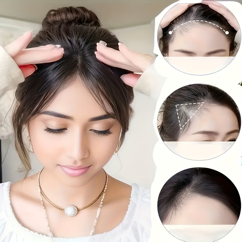 2pcs womens clip in bangs   inch short hair high temperature fiber   face shaping   on installation suitable for daily wear special occasions Product details 4