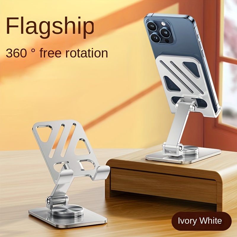 360-degree Phone Holder Carbon Steel Rotatable Desktop Portable Folding Metal Bracket